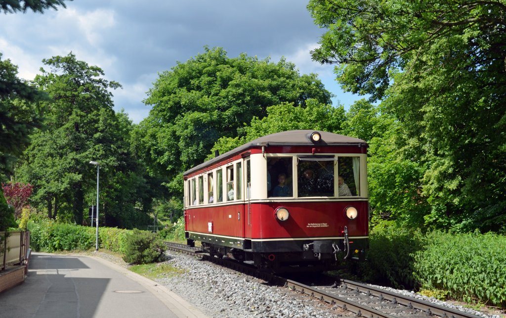 Dieser Triebwagen der Museumsbahn Bruchhausen-Vilsen fuhr am 09.06.12 durch Wernigerode. 