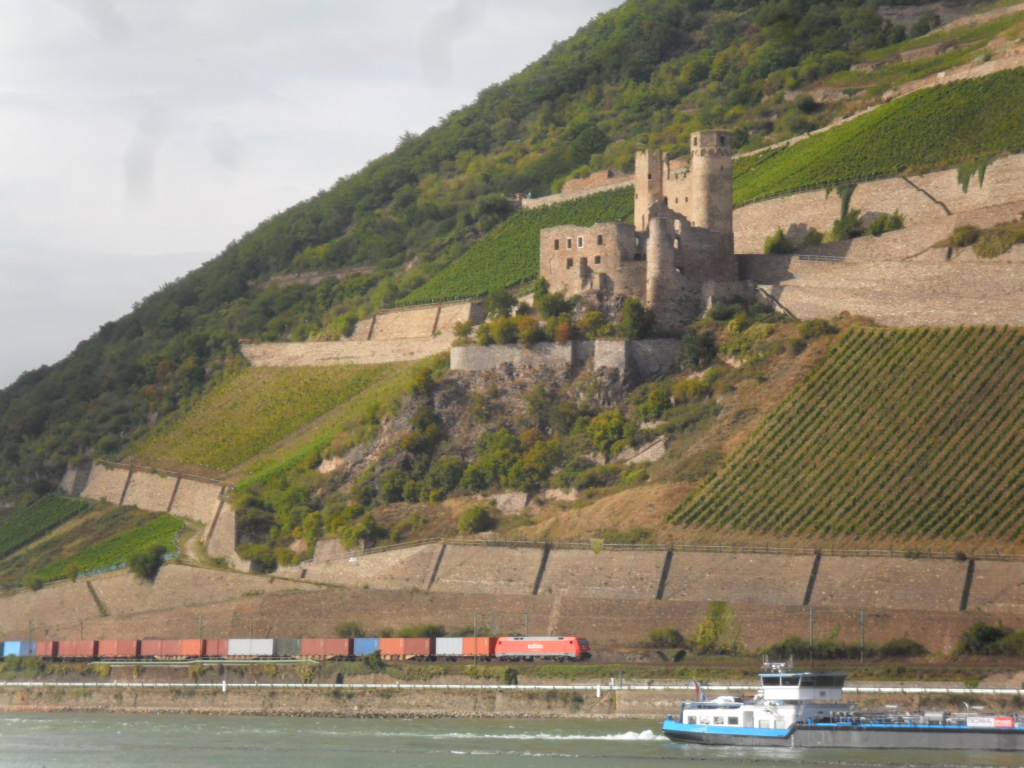 Diesesmal eine DB-185 im gewohnter roter Farbe, aber auf der rechtsrheinischen Strecke. Ist zum Fotografieren aber auch nicht schlechter. 15.09.2012.