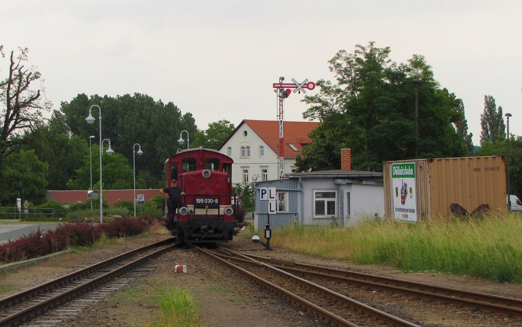 Dllnitzbahn 199 030-8 in Oschatz Hbf; 09.06.2011