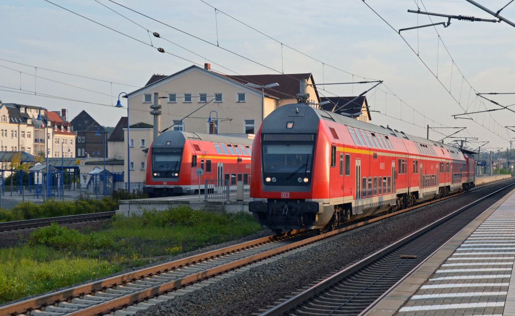 Doppelausfahrt der RB nach Wittenberg ber Dessau und der RB nach Wittenberg(v.l.n.r.)Fotografiert am 03.10.11.