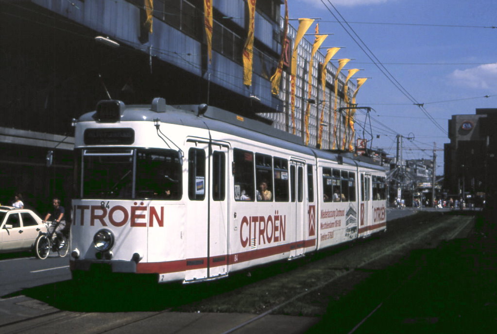 Dortmund Tw 84 in der Kampstrae, 29.07.1991.