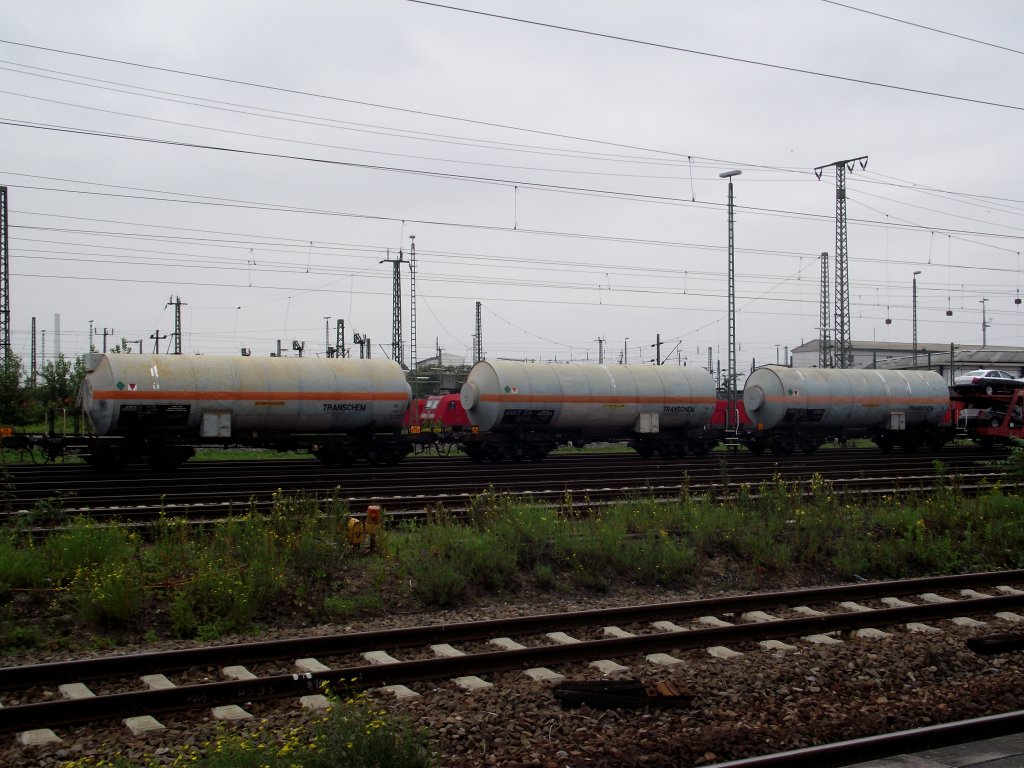 Drei GAS Kesselwagen am 31.07.11 in Mannheim Rbf 