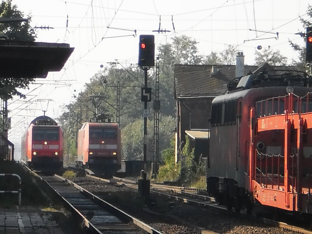 Drei Lokomotiven (BR 146, 152, 140) in Ladenburg am 03. Oktober 2011
