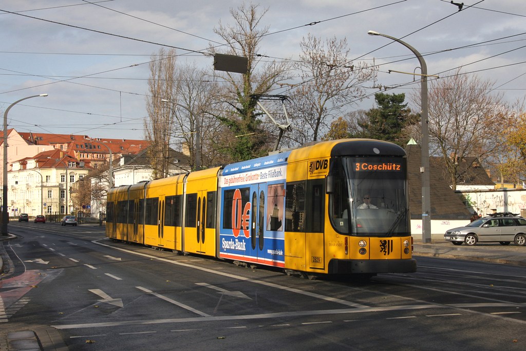 Dresden - DVB/Linie 3 - 2829 vor der Hst. Albertplatz am 16.11.2008