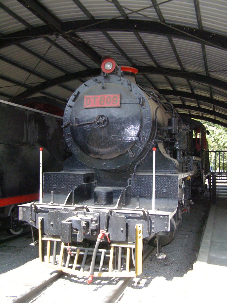 DT609 2-8-0 Dampflokomotive Standort: TzuoYing Lotus-Lakes - Kaohsiung / Taiwan (27.01.2009) 2441’15.07  N, 12018’05.50  E. Diese Lokomotive ist nicht mehr fahrtchtig.