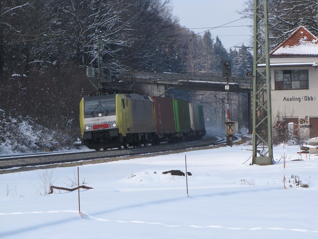 Durchfahrt 189 924 Aling am 07.03.2010 