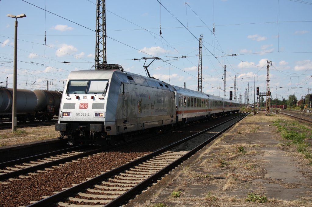 Durchfahrt in Grokorbetha am 12.08.2012: 101 028-9  Sachsen Anhalt 
