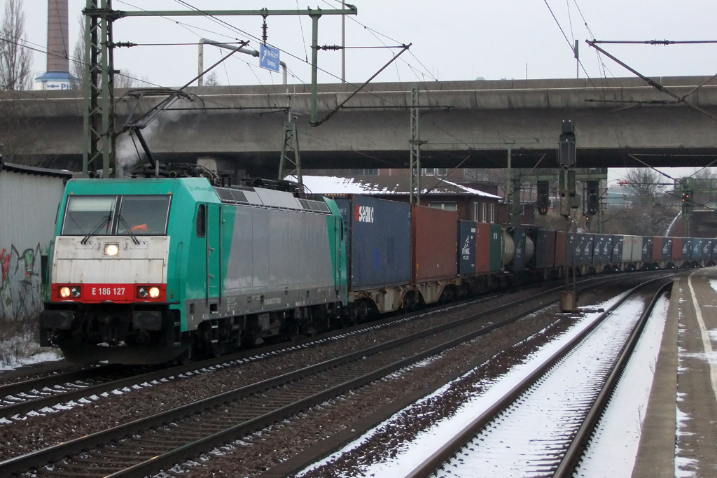 E 186 127 in Hamburg-Harburg 26.1.2013