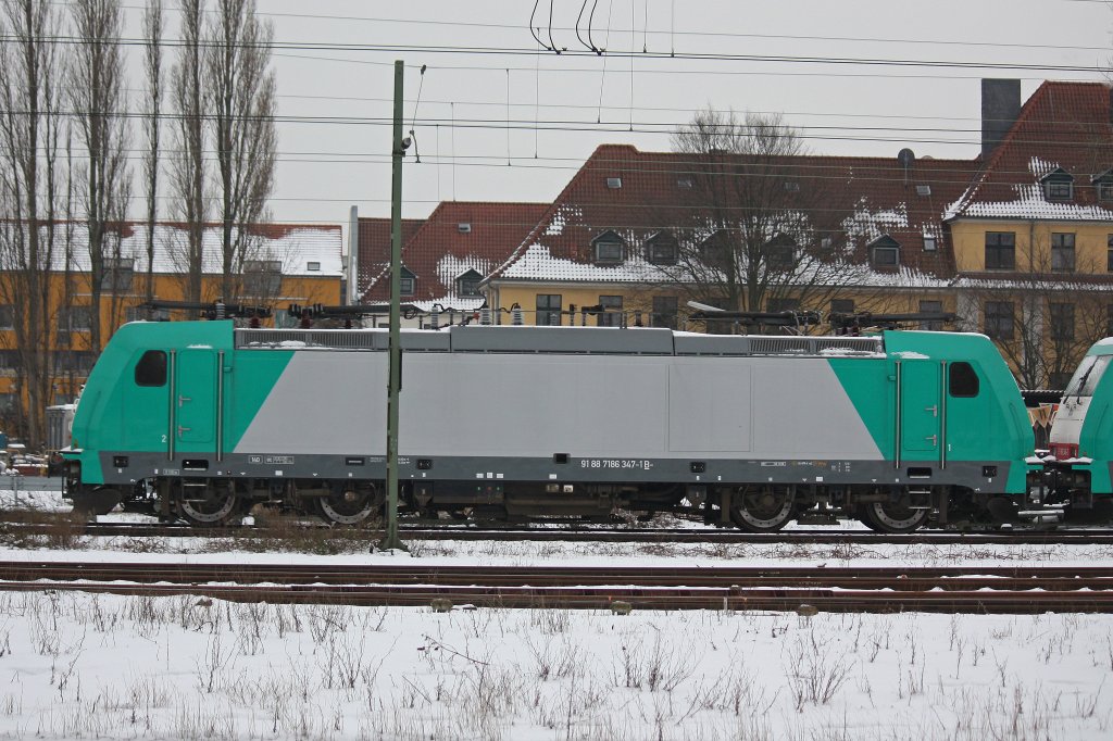 E 186 347 am 26.1.13 abgestellt in Krefeld Hbf.