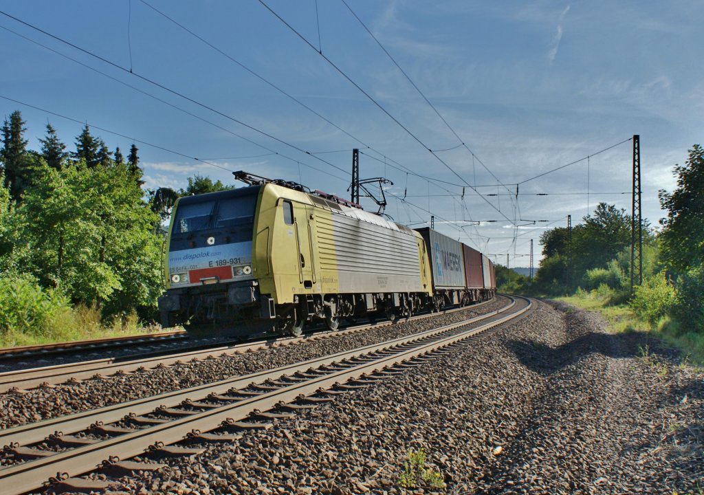 E 189-931/ES 64 F4-031 mit einen Containerzug am 01.08.13