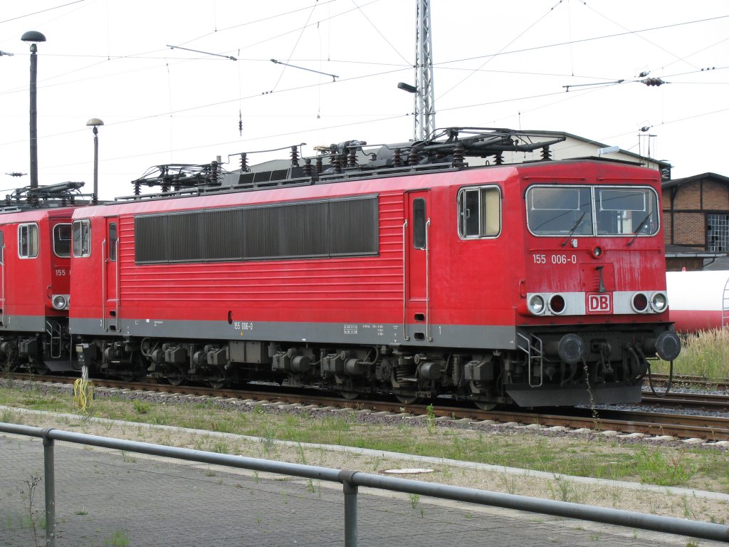 E-Lok BR 155 006-0 der DB AG, Bw Wismar [26.07.2008]