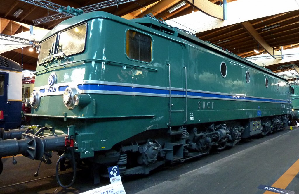 E-Lok der SNCF 7107, Eisenbahnmuseum Mhlhausen (Mulhouse), Sept.2012