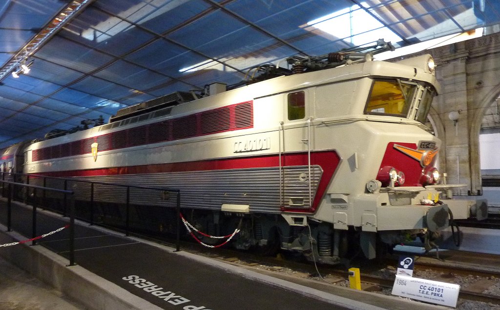 E-Lok der SNCF CC40101 von 1964, Eisenbahnmuseum Mhlhausen (Mulhouse), Sept.2012