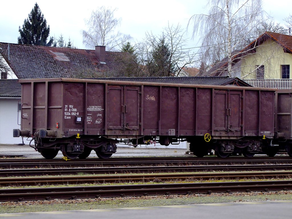 Eaos 31815334092-8 wurde am Rieder Bahnhof zur Beladung mit Schrott zugefhrt;120122