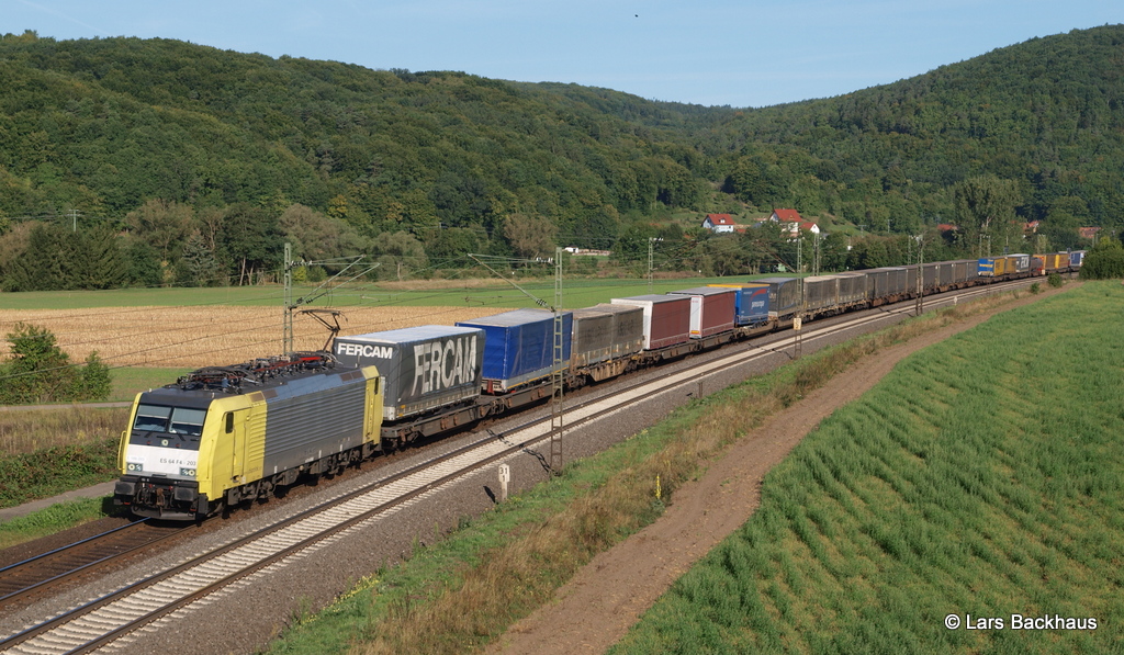 Ebenfalls im Block folgte ES 64 F4-203 TXL mit einem weiteren KLV. Aufgenommen am 6.09.12 bei Harrbach.