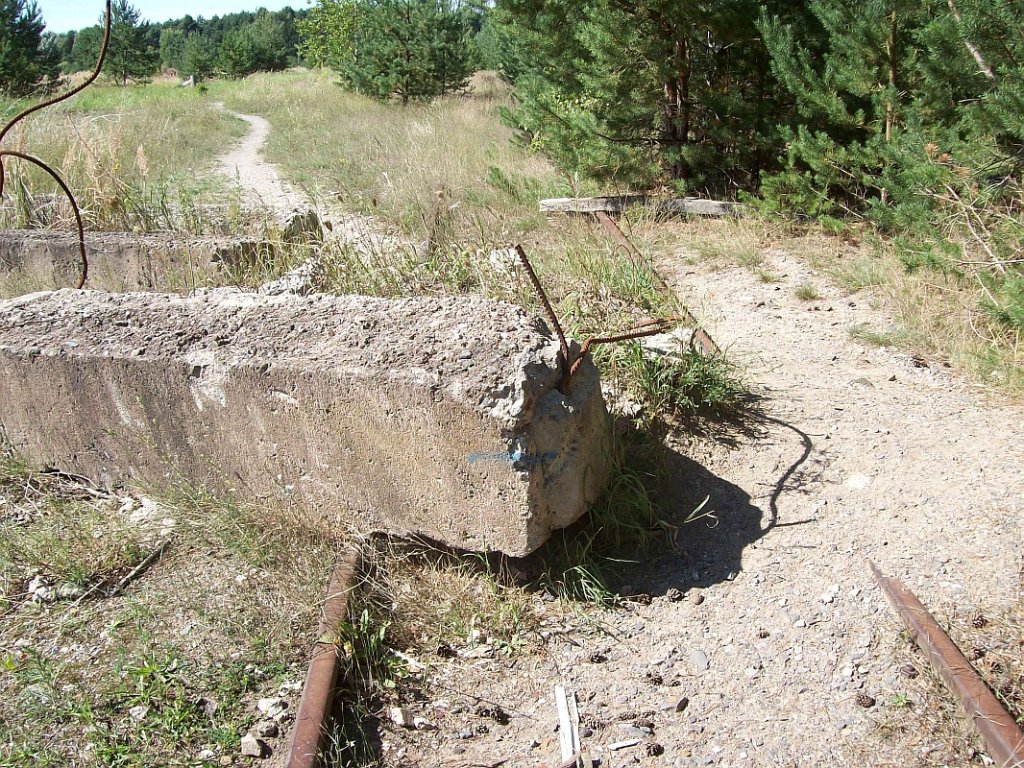 Eberswalde-Finowfurter Eisenbahn, ehemaliges Ladegleis bei Km 6,3 am Flugplatz Finow 31.08.08