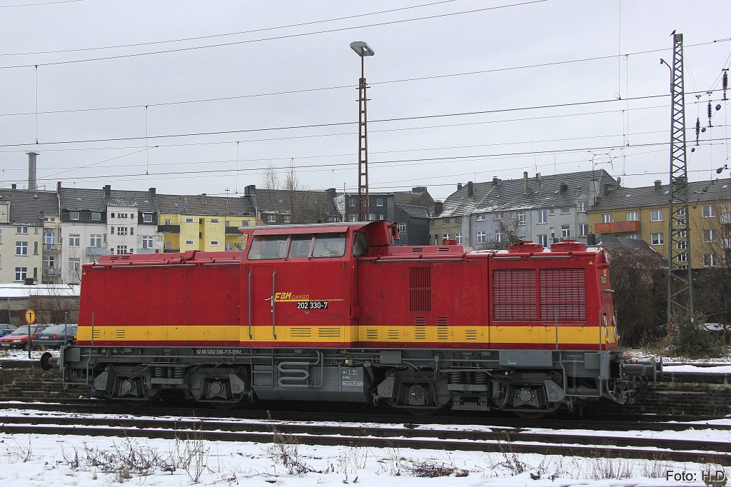 EBM Cargo 202 330-7 in Hagen Hbf, Januar 2013.