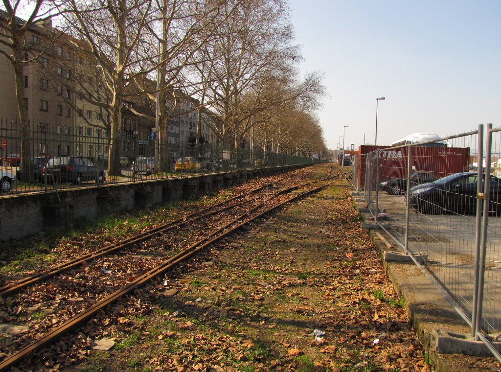 Ehemalige Gleisanlagen im Hafen von Mainz; 28.03.2011