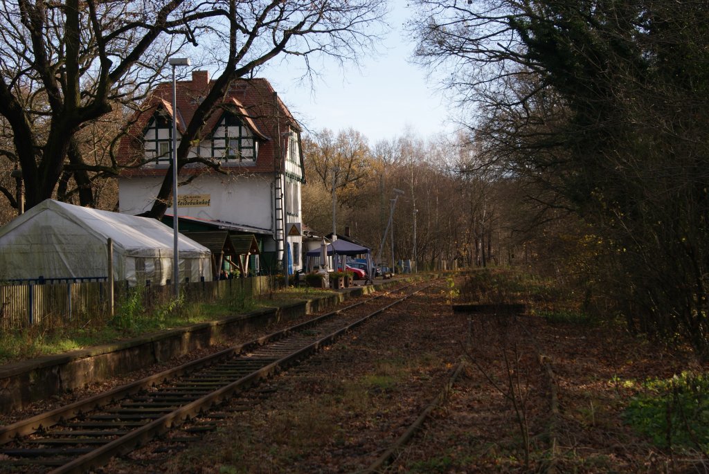 Ehemaliger S-Bahnhof  Halle-Heidebahnhof, Blick in Richtung Halle-Nietleben,am 14.11.2010 