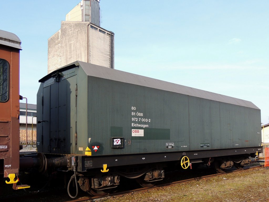 Eichwagen(80819727003-2 wird am Bhf.Ried i.I. zur Eichung der Gleiswaage bentigt; 130403