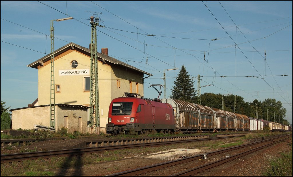 Eigentlich sollte der RCA Taurssel dranhngen aber gut. Dann halt 1116 008 mit dem Audzug um 08.oo Uhr Zug. (25.08.2010, Mangolding)