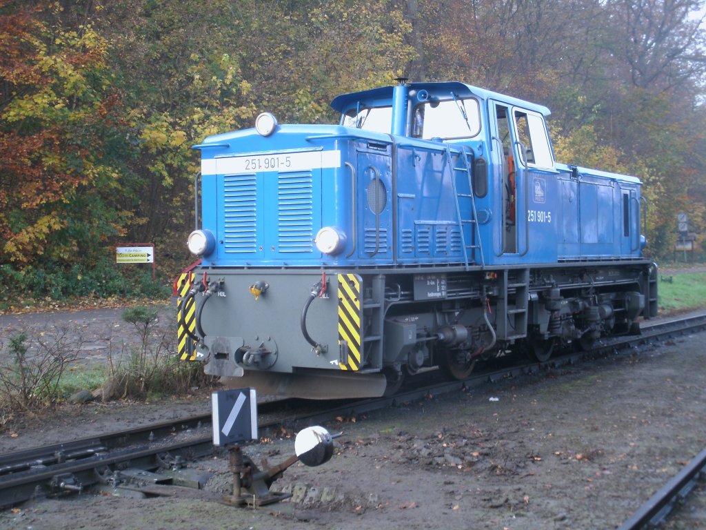 Eigentlich w�re 251 901 schon in Ihrer Winterpause,doch gegenw�rtig ist die Lok im Rangierdienst in G�hren t�tig.Am 05.November 2011 stand die Lok an der Weiche 2 in G�hren. 
