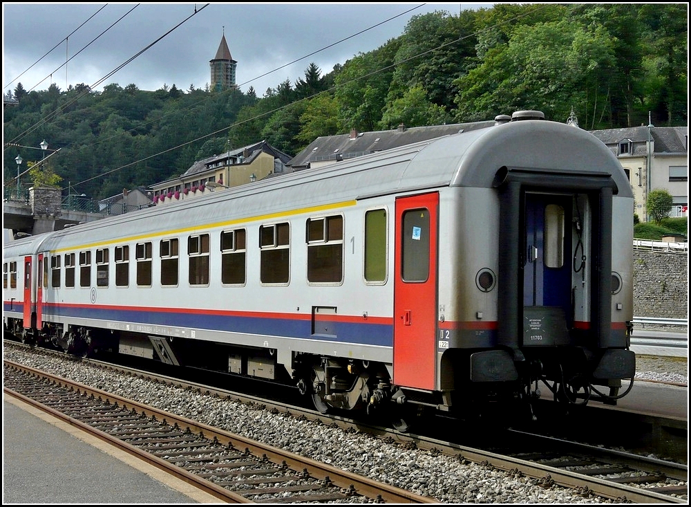 Ein 1. Klasse SNCB I 10 Wagen fotografiert am 19.08.2010 in Clervaux. (Jeanny)