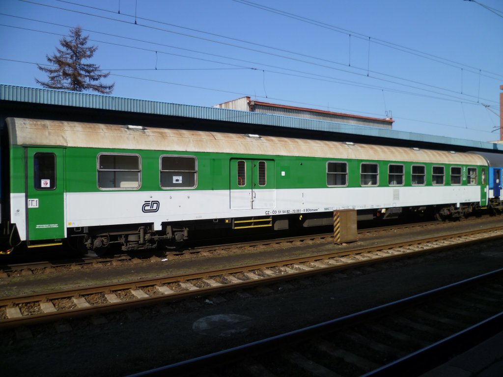 Ein 2. Klasse Wagen mit Packabteil. War am 17.03.12.in den Zug nach Prag eingereiht.