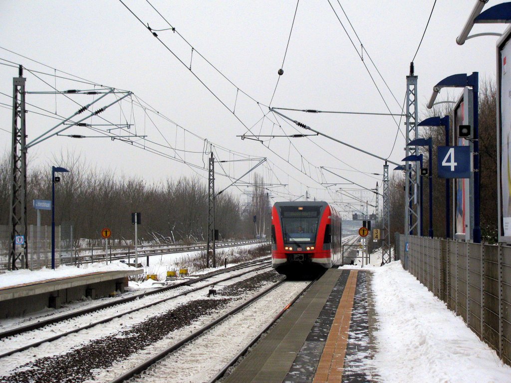 Ein 646er leer im GWB durch Berlin Hohenschnhausen am 16.01.