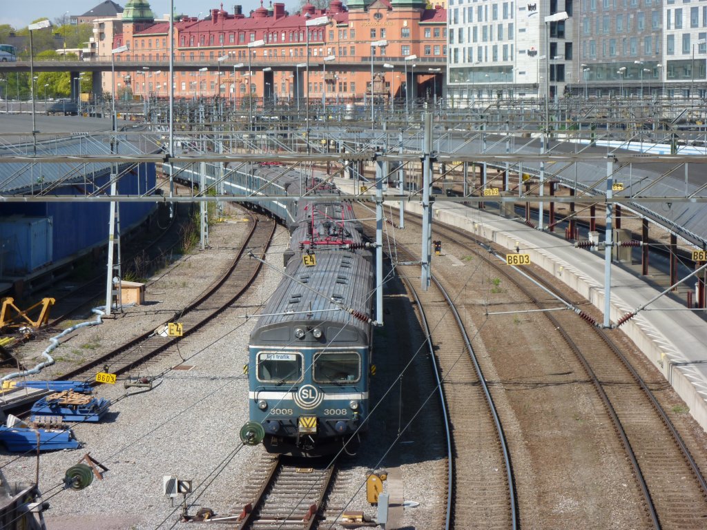 Ein alter X1 Triebwagen steht am 15.4.2010 abgestellt bei Stockholm Centralstation