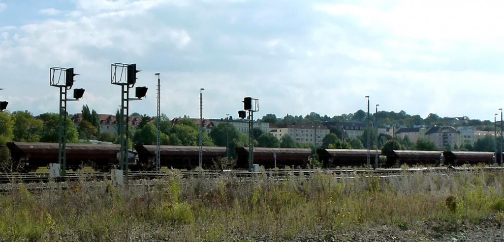 Ein Blick auf Gterwaggons in Gera. Foto 29.09.2012