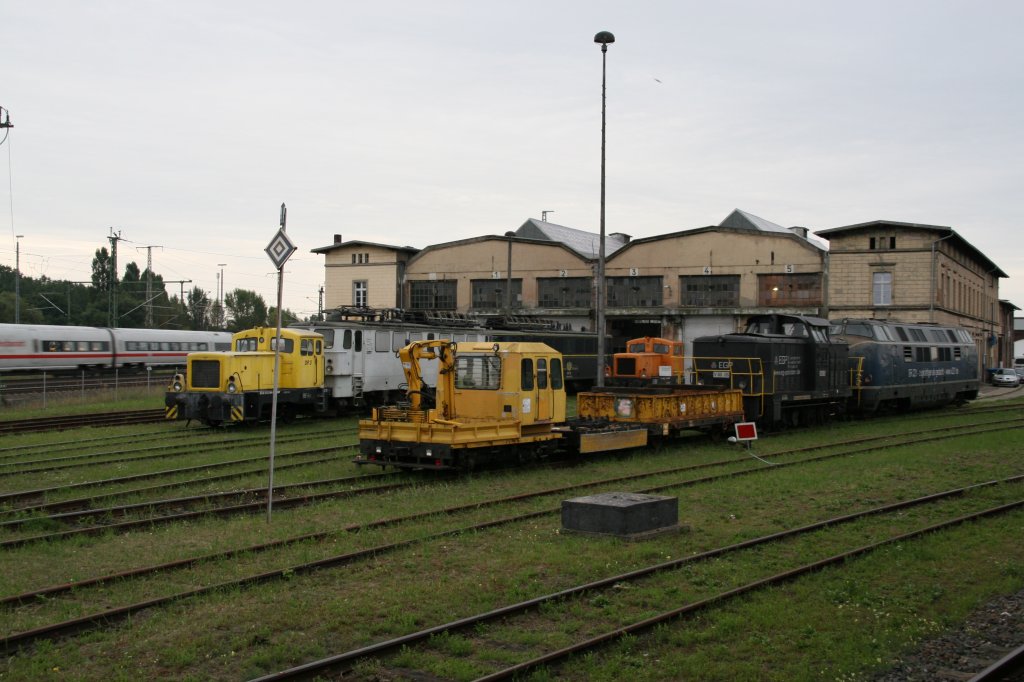 Ein Blick ins ehemalige BW Wittenberge am 24.08.2012 mit verschiedenen Lokomotiven 