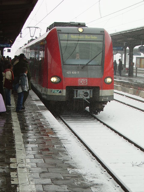 Ein BR 423 der S-Bahn Rhein Main in Frankfurt Hchst am 22.12.07