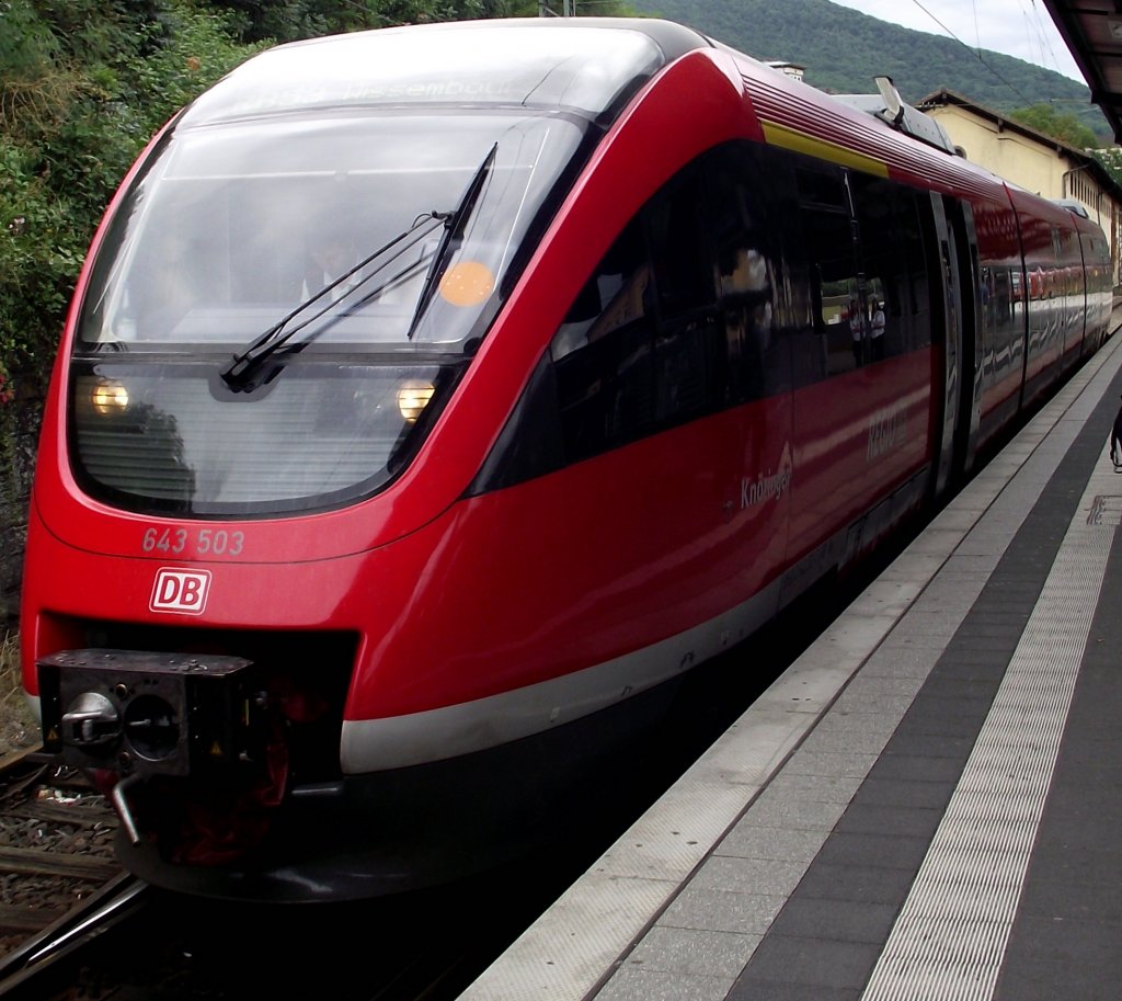 Ein BR 643 in Neustadt an der Weinstrae Hbf am 29.07.11