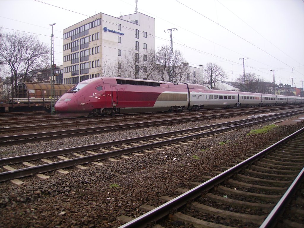 Ein Defekter Thalys im Bahnhof Kln West am 6.2.10