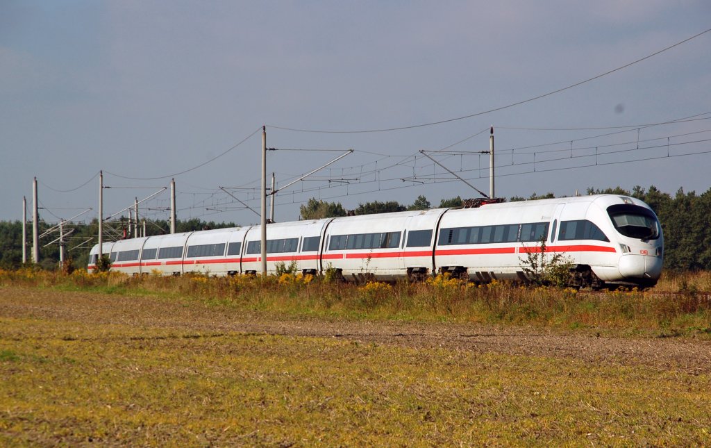 Ein ICE-T der BR 411 durchf�hrt am 21.09.10 Burgkemnitz Richtung Berlin.
