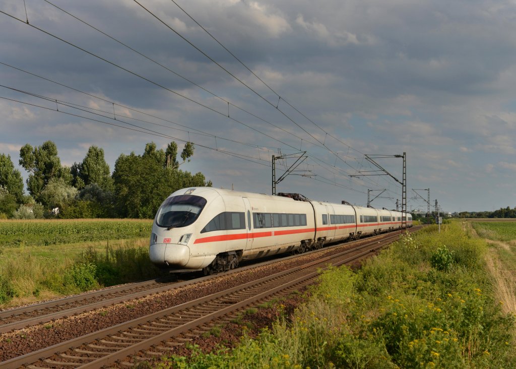 Ein ICE-T nach Frankfurt (Main) am 11.08.2013 bei Plattling.