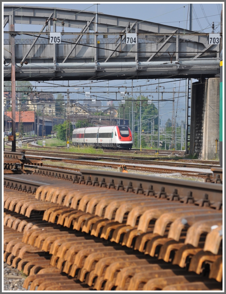 Ein ICN wartet im Gterbahnhof St.Gallen auf seinen nchsten Einsatz. (04.05.2011)