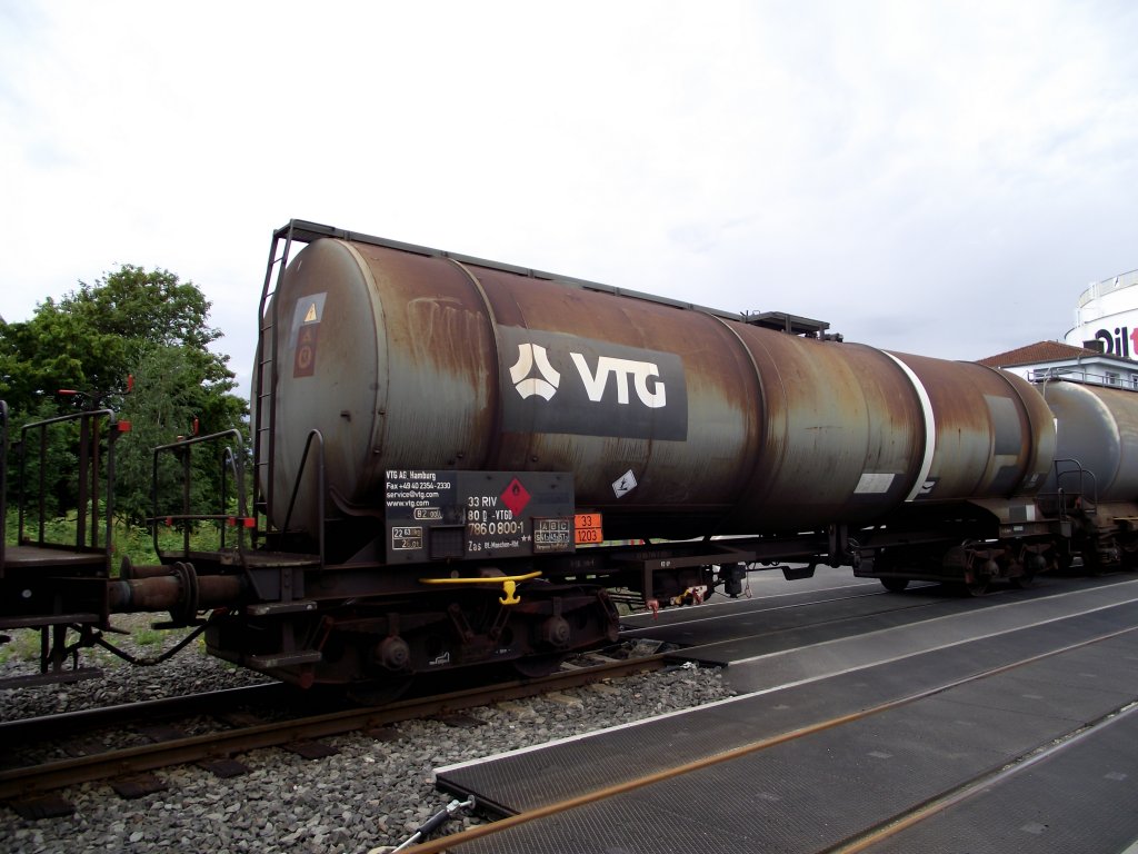 Ein Kesselwagen von VTG in Hanau am 06.08.11
