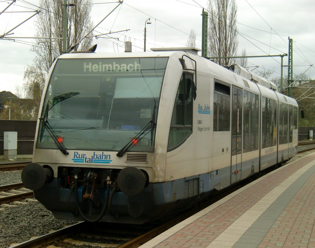 Ein Regiosprinter der Rurtalbahn am 1.4.11 im Bahnhof Dren.