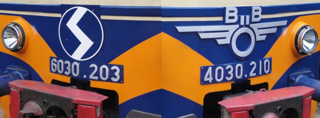 Ein und der selbe Zug zwei Logos und zwei verschiedene Nummern.