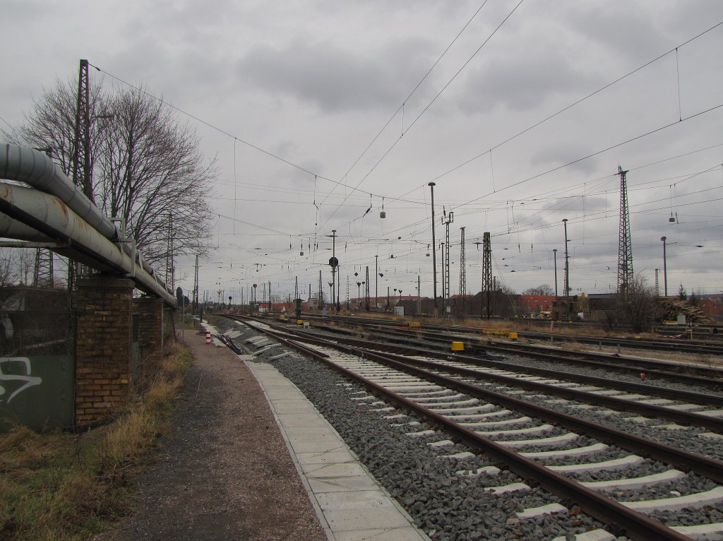 Ein Teil der Einfahrtsgleise zum DB Werk Erfurt; 22.01.2012