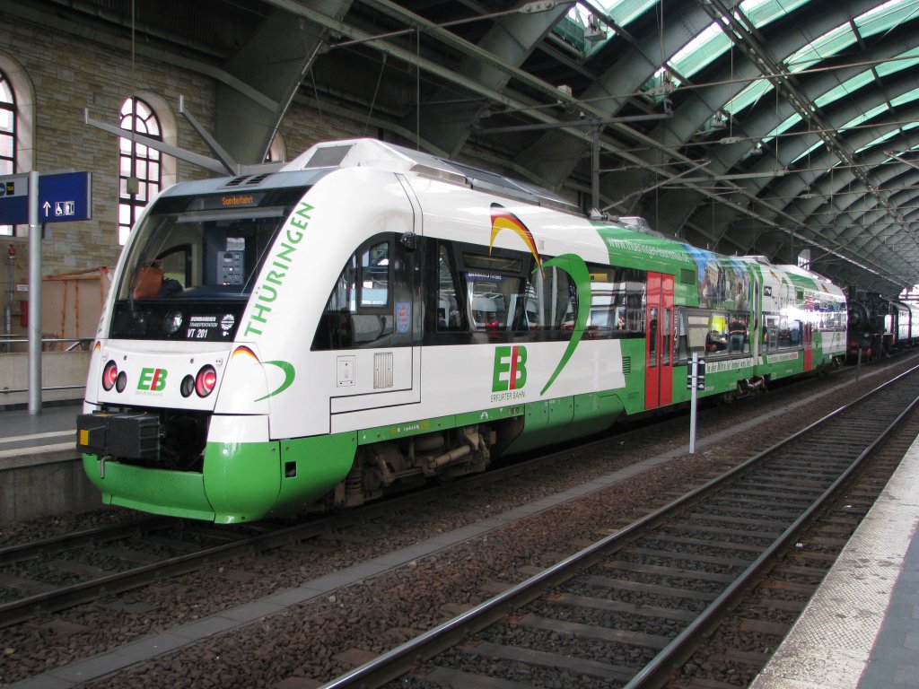 Ein Triebwagen der EB am 10.09. im Bahnhof von Berlin Ostbahnhof