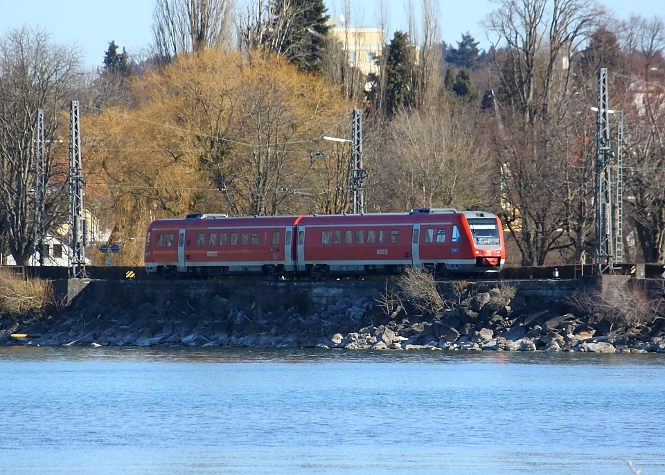 Ein VT612 aus Augsburg erreich Lindau HBF, aufgenommen am 16.03.2013