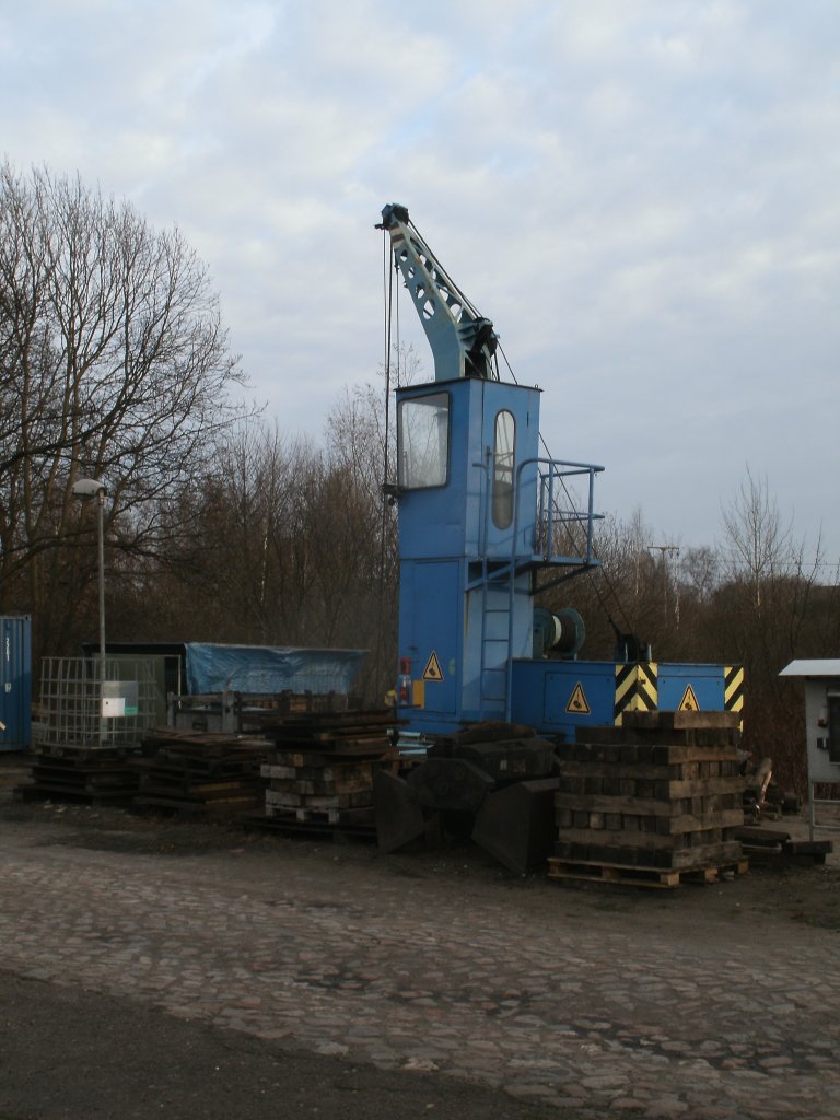 Ein zweiter Kohlekran in Putbus,am 03.Dezember 2011,als Reserve.