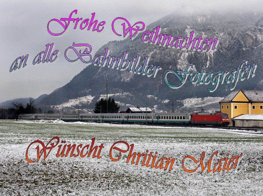 Eine 101 mit einem Italienischen EC am 05.12.2009 unterwegs bei Niederaudorf. 