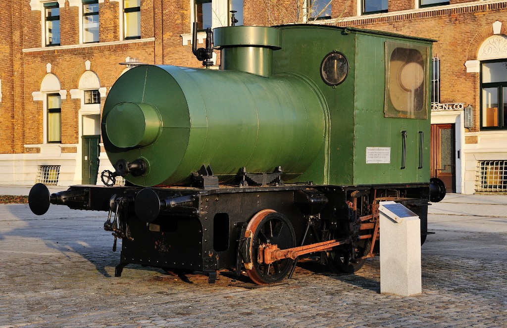 Eine der beiden Borsig-Dampfspeicherloks, die zwischen 1903 und 1970 im Werksverkehr bei den Van-Delden-Textilwerken in Gronau/Westfalen eingesetzt wurden.