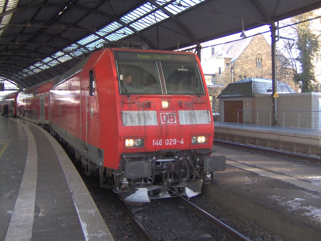 Eine BR 146 im Aachener HBF an einem verschneitem Samstag Vormittag.