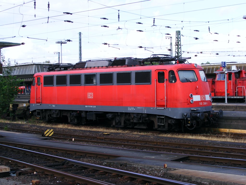 Eine DB 110 im Hauptbahnhof von Mnster, 6. Juli 2010.