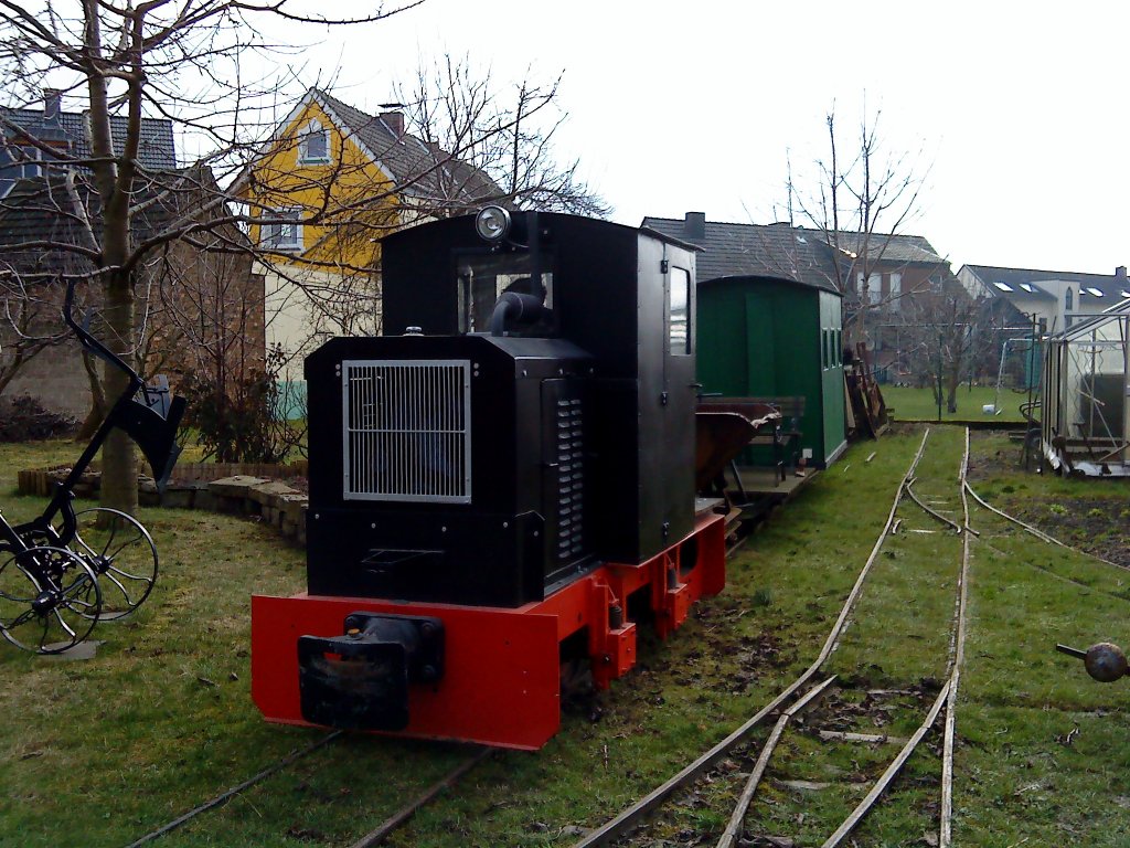 Eine Deutz/O&K Feldbahndiesellok in der Nhe von Bonn.